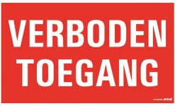 Clearance Pictogramme verboden toegang 33 x 20 cm Signalisation