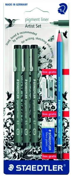 Clearance Pigmentliner+ crayon, gomme et taille-crayon Crayons|Stylos Et Stylos À Bille