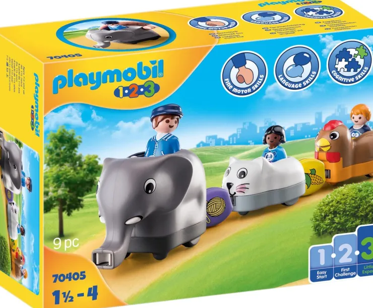 Hot 1.2.3 Train Des Animaux - 70405 Jeux De Construction