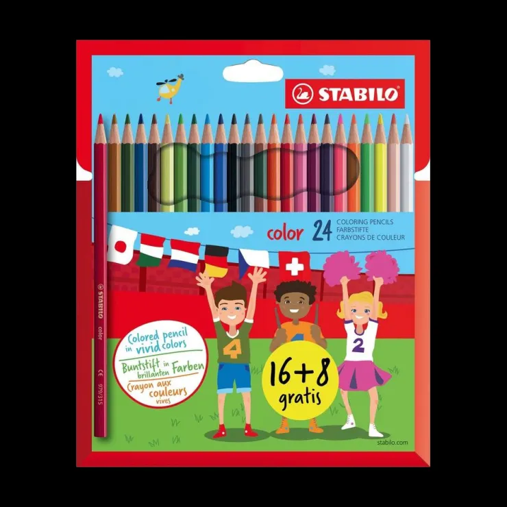Online Pochet avec 16 crayons de coleur + 8 gratuit Crayons