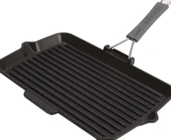 Discount Poêle grill rectangle noir 34 x 21 cm Casseroles Et Poêles