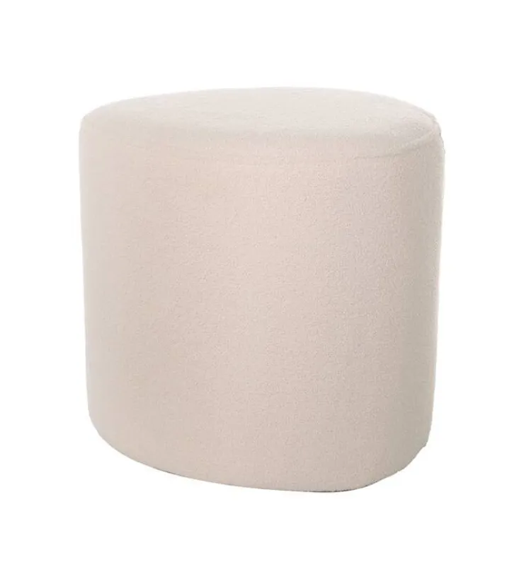 Pouf Tirana - Ø40x38cm - Vanille Tabourets Et Poufs