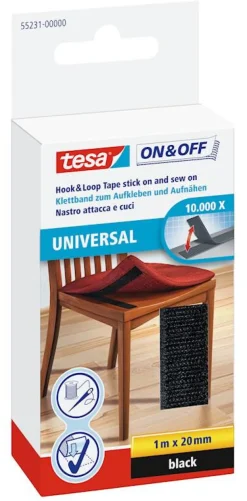 Best Pour la fixation de tissus sur des surfaces dures 20 mm x 100 cm noir Rubans Adhésif