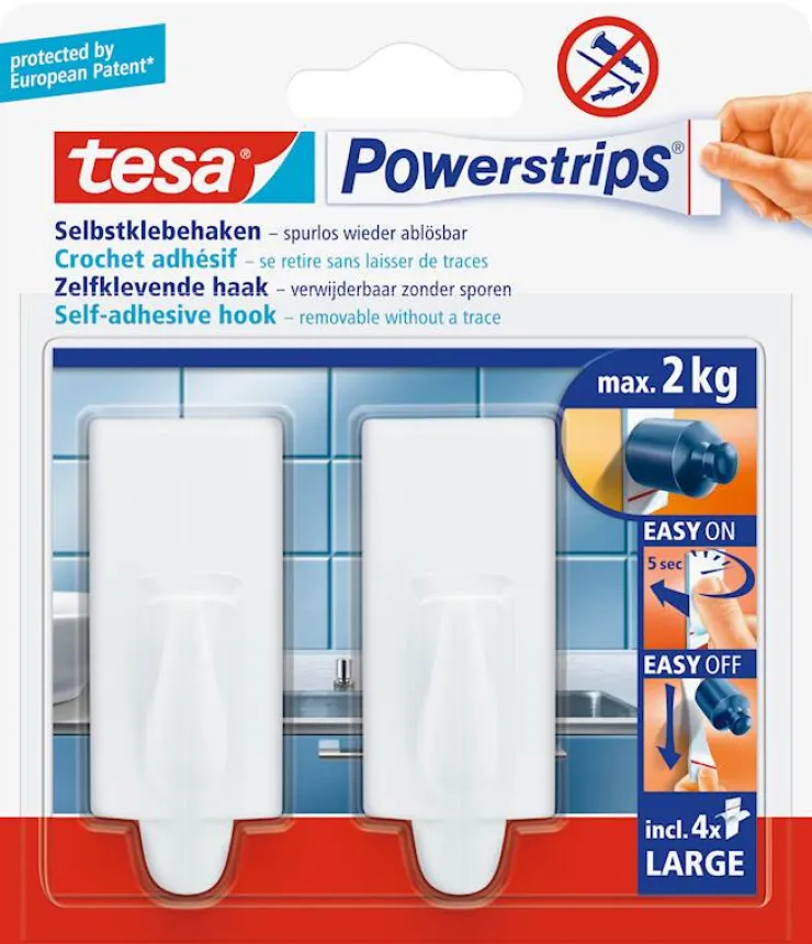 Sale Powerstrips crochet adhésif Large blanc Rubans Adhésif