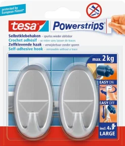 Best Powerstrips crochet adhésif ovale chrome Rubans Adhésif