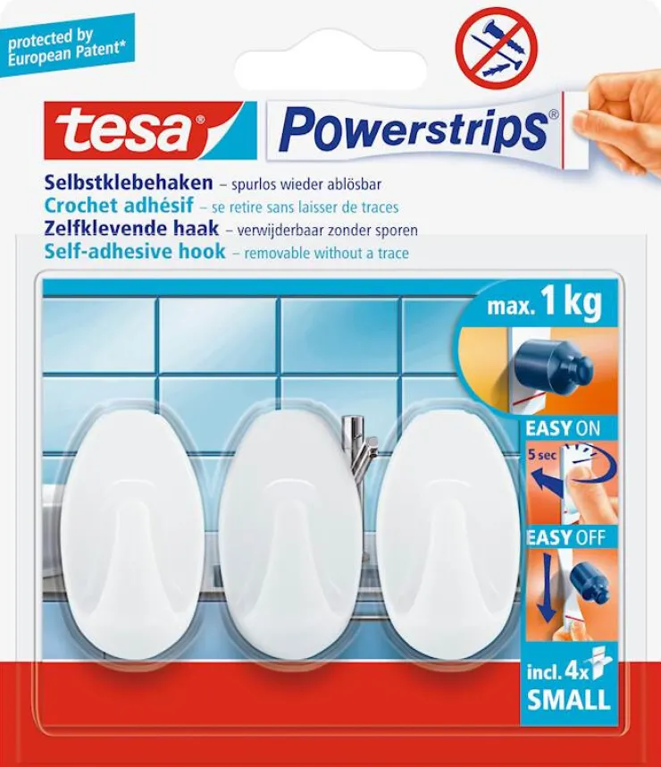 Best Powerstrips Crochets ovales blanc Rubans Adhésif