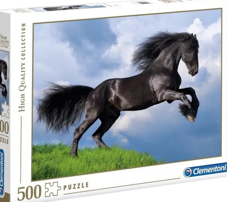 Online Puzzle 500 Fresian Black Horse Puzzles