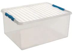 Hot Qline 120 L transparent / bleu Boîtes En Plastique