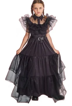Sale Robe De Bal Noir Mercredi Fille - Taille 164 Enfant Déguisements Enfants