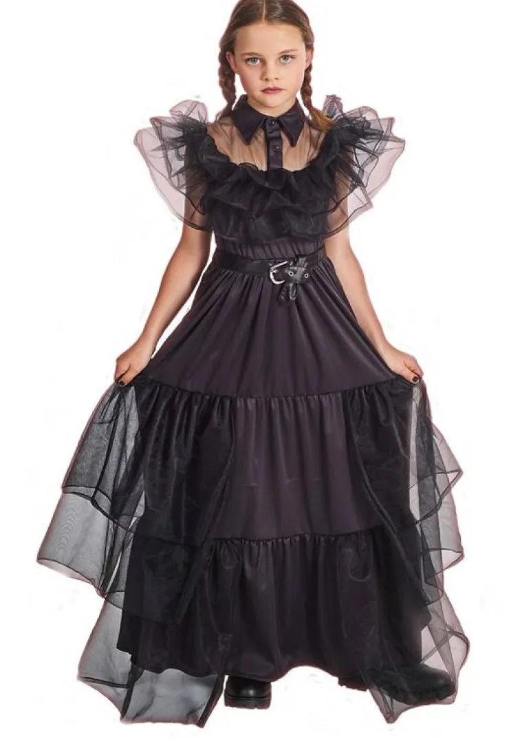Outlet Robe De Bal Noir Mercredi Fille - Taille 140 Enfant Déguisements Enfants