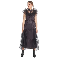 Sale Robe De Bal Noir Mercredi Femme - Taille 38 Déguisements Adultes
