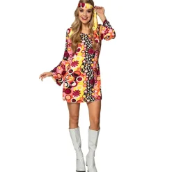 Best Robe de Déguisement Groovy Hippie Girl - M Déguisements Adultes