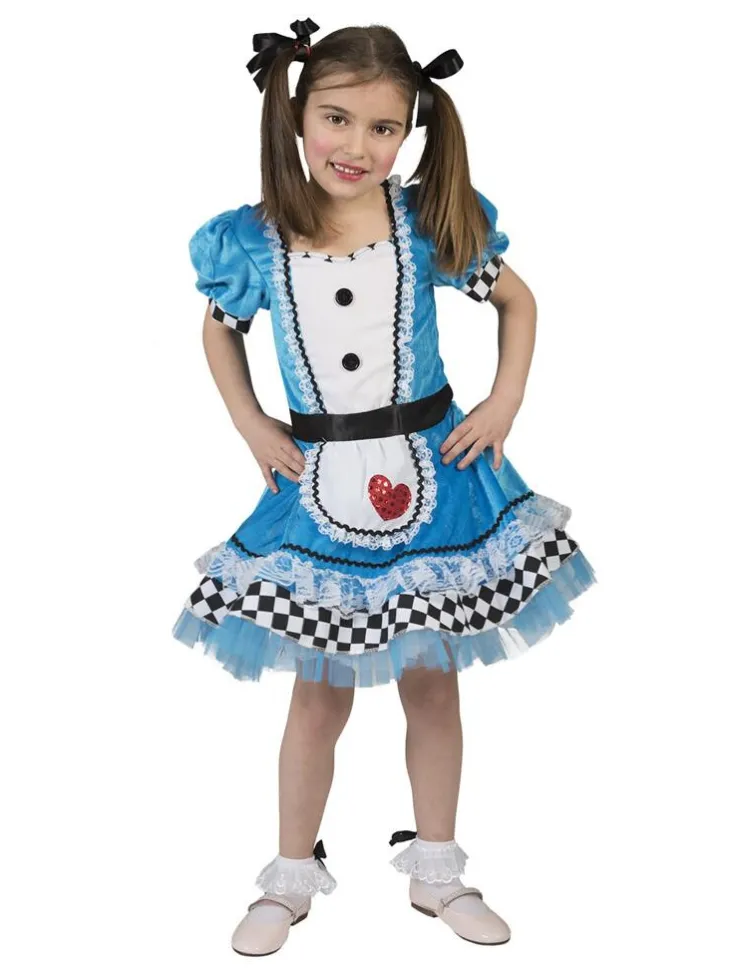 Hot Robe Déguisement Alice au Pays des Merveilles Fille - Taille 152 Enfant Déguisements Enfants