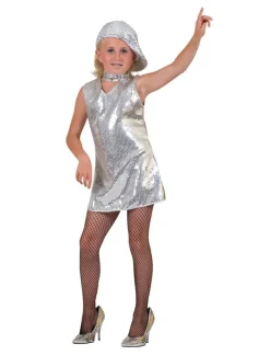 Discount Robe Disco Argentée à Paillettes - Taille 116 Enfant Déguisements Enfants