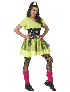 Sale Robe fluo des années 80 Kiss The Girl - Taille 40/42 Déguisements Adultes