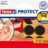 Rondelles de déplacement pour objets sur des surfaces lisses. Ø 22 mm brun. Rubans Adhésif