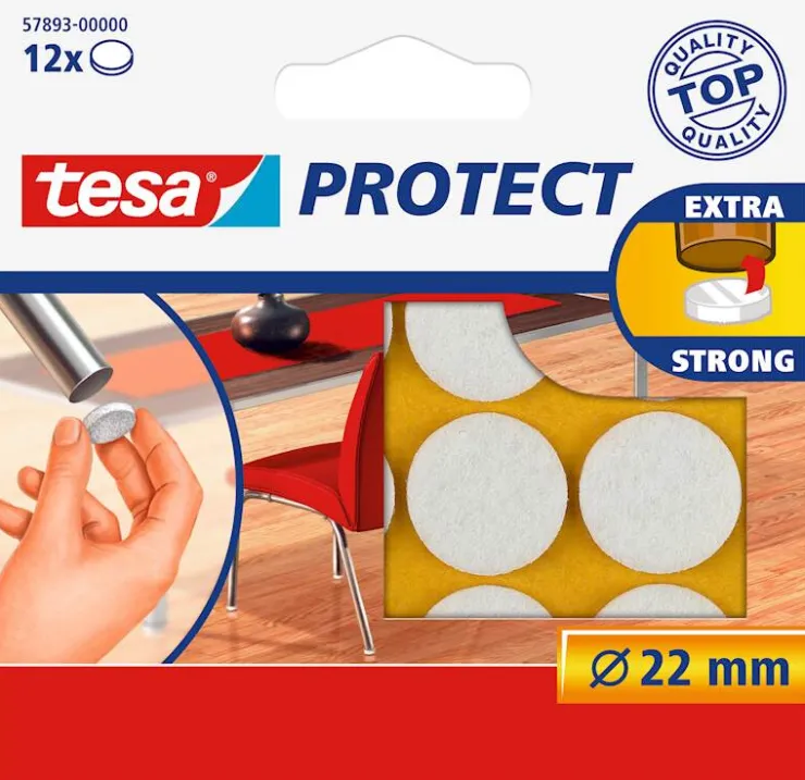 Best Rondelles de déplacement pour objets sur des surfaces lisses. Ø 22 mm blanc. Rubans Adhésif