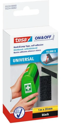 Outlet Ruban auto-agrippant pour la fixation d'objets légers 20 mm x 100 cm noir Rubans Adhésif