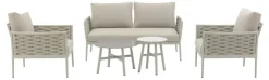Best Salon de jardin Janiek avec corde tressée - Aluminium - Beige Salons De Jardin|Meubles De Jardin