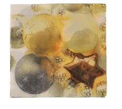 New Serviettes Noel Or/Argen 33X33 cm 20 Pcs Être À Table