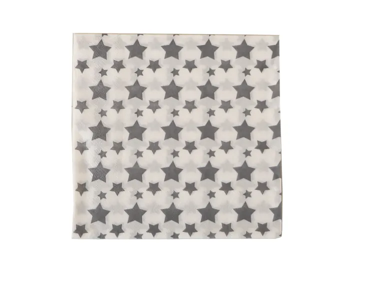 Hot Serviettes Star Argent 33X33 cm 20 Pcs Être À Table