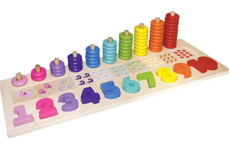 Discount Set en bois empiler et compter Jouets En Bois