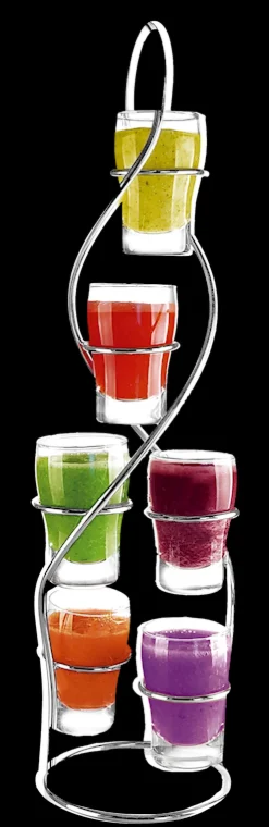 Sale Set of 6 appetizer glasses with stand Verres, Carafes Et Pichets
