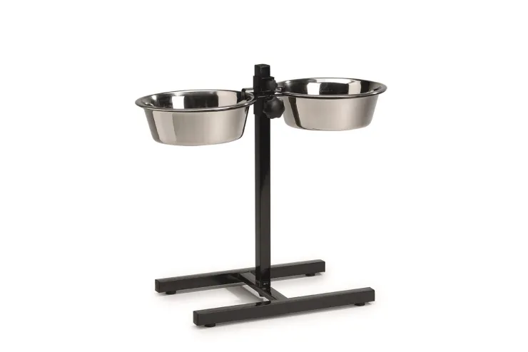 Support mangeoires noir 25 cm Gamelles