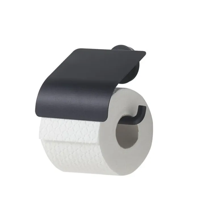 Hot Support rouleaux Urban avec couvercle - noir Accessoires De Toilette