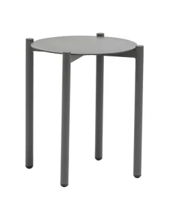 New Table d'appoint ronde Jolien - ?46xH50cm - Aluminium - Gris clair Tables De Jardin|Meubles De Jardin