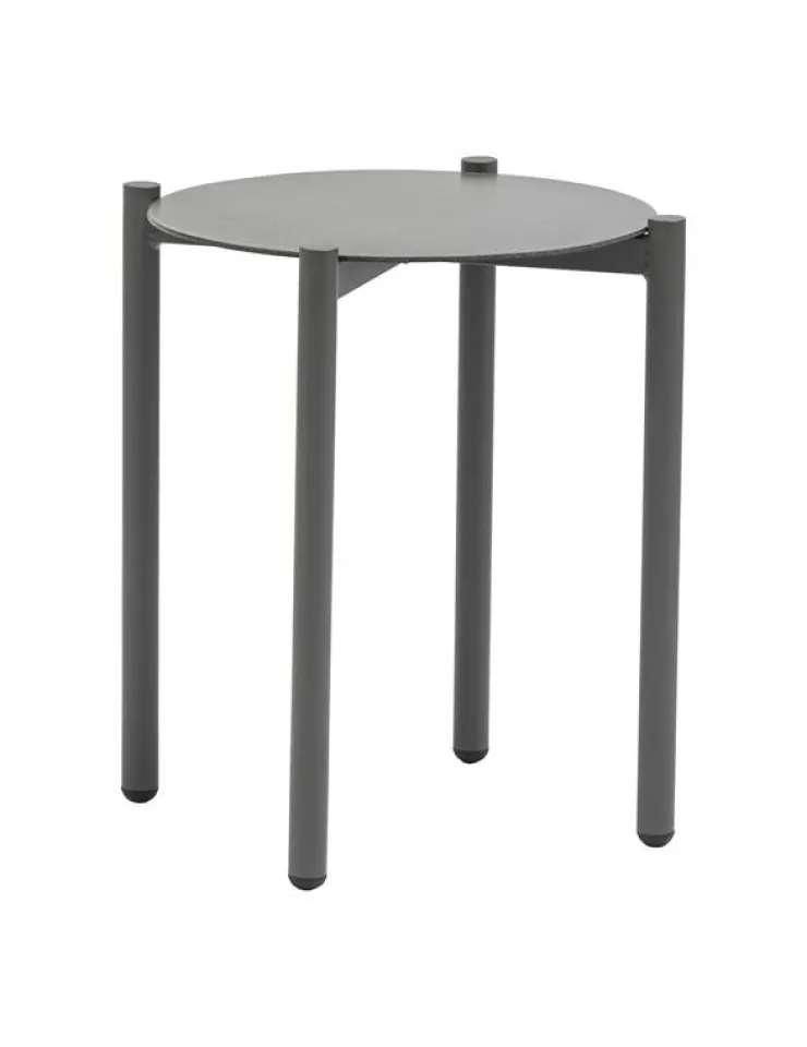 New Table d'appoint ronde Jolien - ?46xH50cm - Aluminium - Gris clair Tables De Jardin|Meubles De Jardin