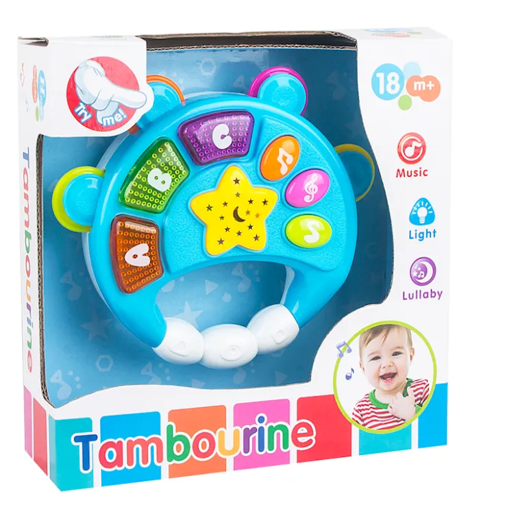 New Tambourin avec lumière & musique Jouets Musicaux|Jouets Interactifs