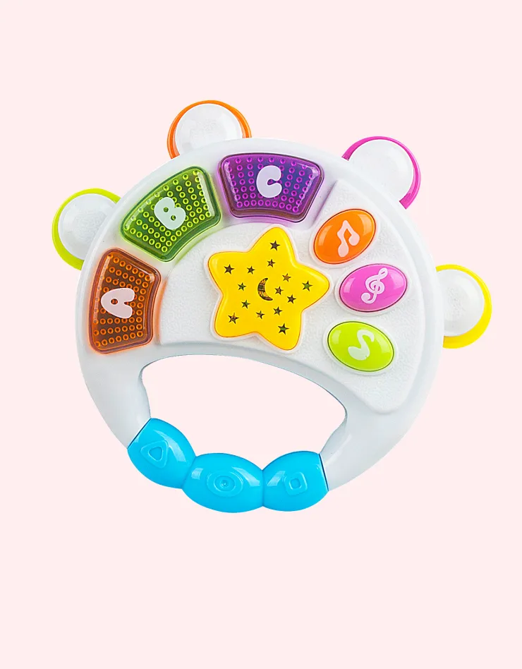 New Tambourin avec lumière & musique Jouets Musicaux|Jouets Interactifs