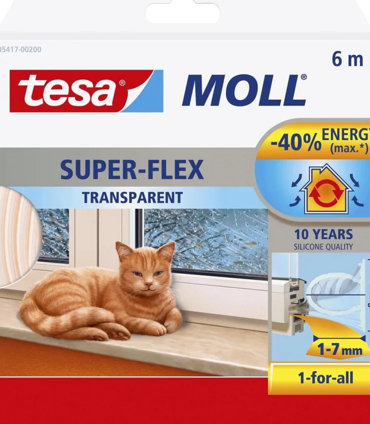 Discount Moll Superflex Silicone 9 mm x 6 m - Transparant Rubans Adhésif