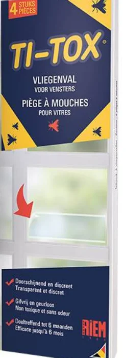 Hot Ti-tox piège à mouches pour vitres - 4 pièces Anti-insectes (rideaux À Mouches, Sprays, Stickers, Boite Anti-fourmis, Etc.)