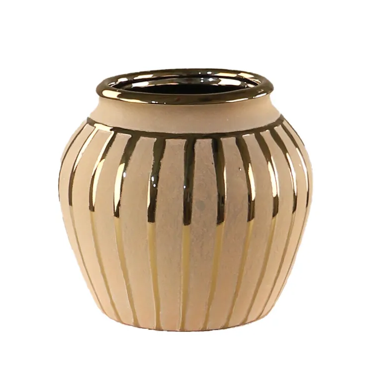 Hot Vase Tyrion Gold 19x19x17,5 cm Vases Et Cache Pots
