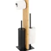 Sale Lesina Porte-rouleau 3en1 - Bambou/métal Accessoires De Toilette