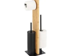 Sale Lesina Porte-rouleau 3en1 - Bambou/métal Accessoires De Toilette