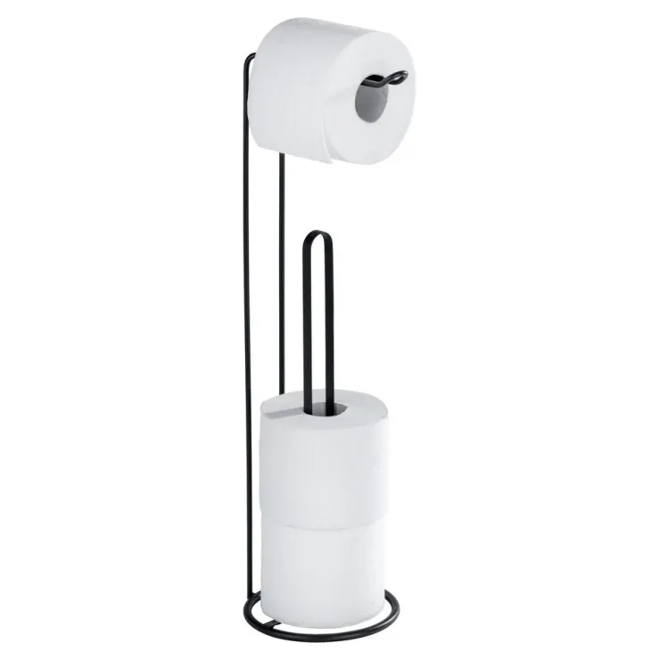 Best Lugano Porte-rouleau et réservoir de toilette 2en1 54 cm - noir Accessoires De Toilette