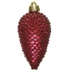 Discount 6X pomme Pin Paillettes Bordeaux 4,5x8 cm Décoration De Sapin